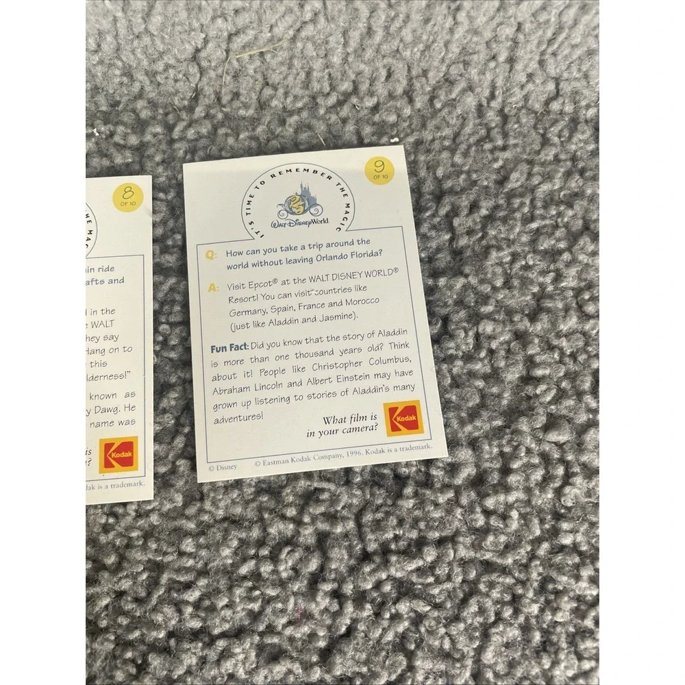 Disney's 25th Anniversary Disney World Promo Card Set of  5    1996 - Kodak